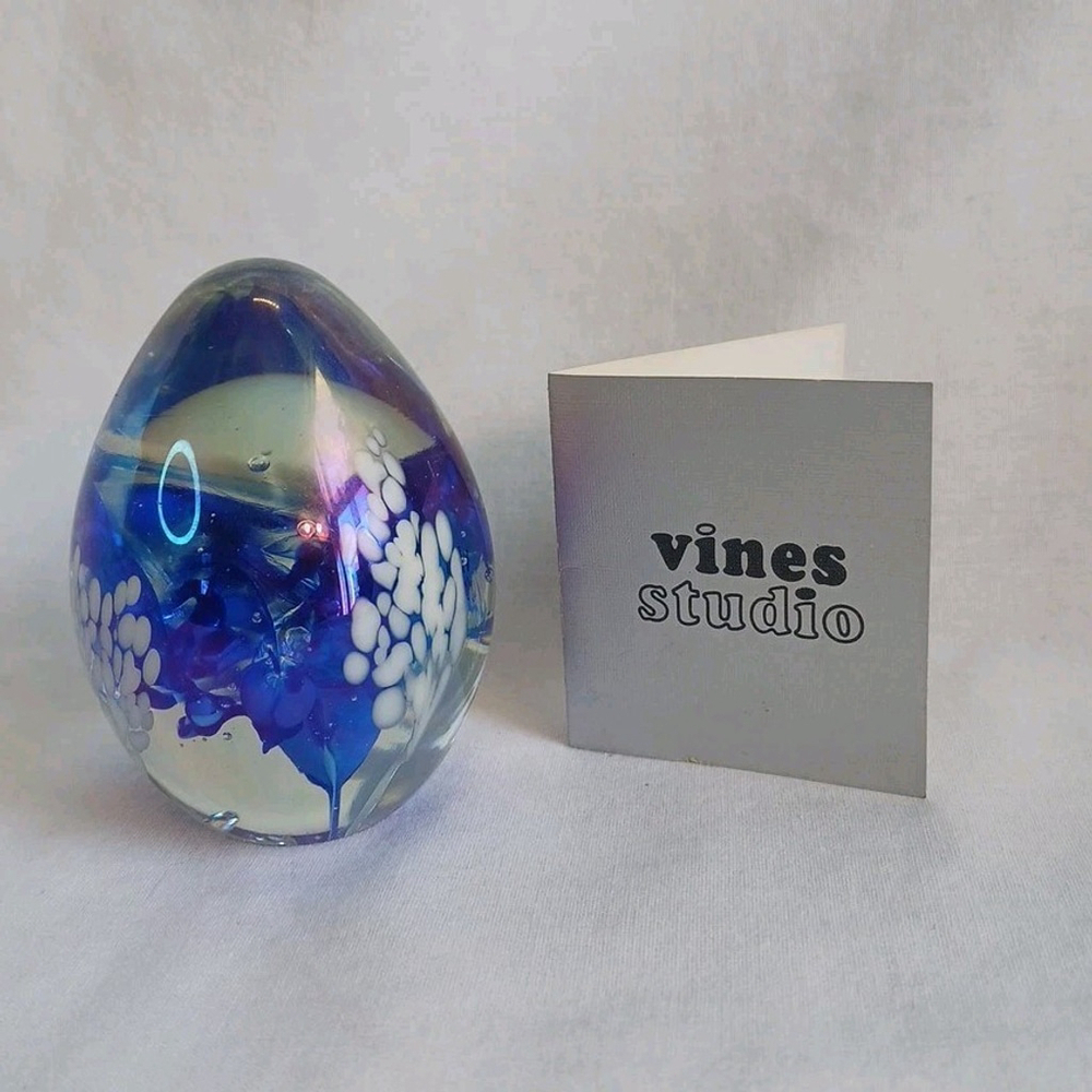Vintage 1986 Iridescent Mount St Helens Ash Glass Paperweight